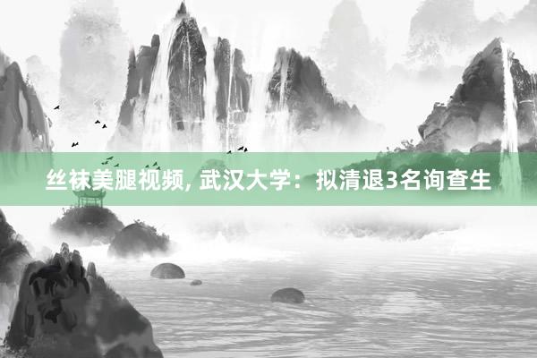 丝袜美腿视频， 武汉大学：拟清退3名询查生