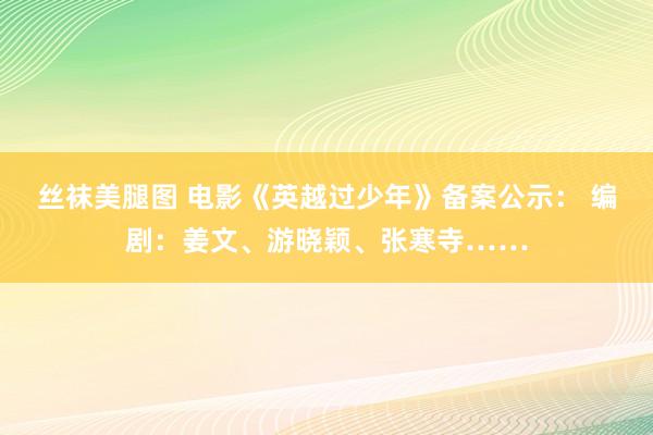 丝袜美腿图 电影《英越过少年》备案公示： 编剧：姜文、游晓颖、张寒寺……