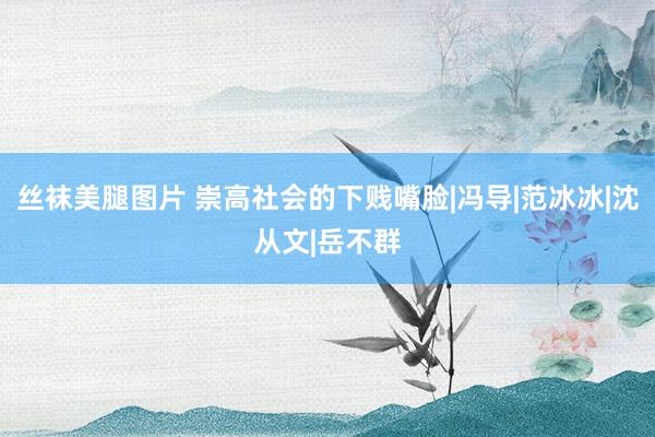 丝袜美腿图片 崇高社会的下贱嘴脸|冯导|范冰冰|沈从文|岳不群