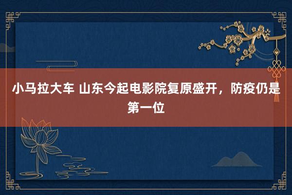 小马拉大车 山东今起电影院复原盛开，防疫仍是第一位